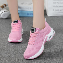 Load image into Gallery viewer, Ladies Trainers Casual Mesh Sneakers Pink Women Flat Shoes Lightweight Soft Sneakers Breathable Footwear Basket Shoes Plus Size