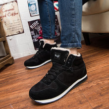 将图片加载到图库查看器，Men Shoes Winter Warm Fur Men Casual Shoes Lace Up Round Toe Casual Men Shoes Flock Footwear For Winter Man Sneakers
