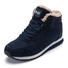 将图片加载到图库查看器，Men Shoes Winter Warm Fur Men Casual Shoes Lace Up Round Toe Casual Men Shoes Flock Footwear For Winter Man Sneakers
